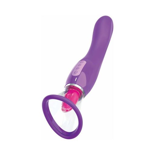 Fantasy For Her Her Ultimate Pleasure Dual-Ended Vibrator With Licking Suction Purple - Image 3