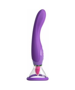 Fantasy For Her Her Ultimate Pleasure Dual-Ended Vibrator With Licking Suction Purple