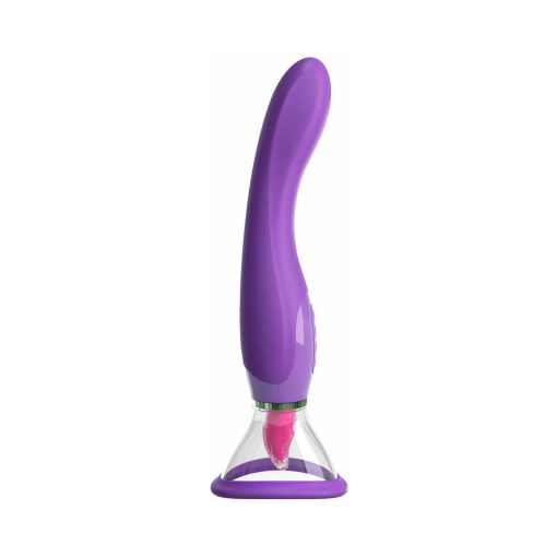 Fantasy For Her Her Ultimate Pleasure Dual-Ended Vibrator With Licking Suction Purple - Image 4