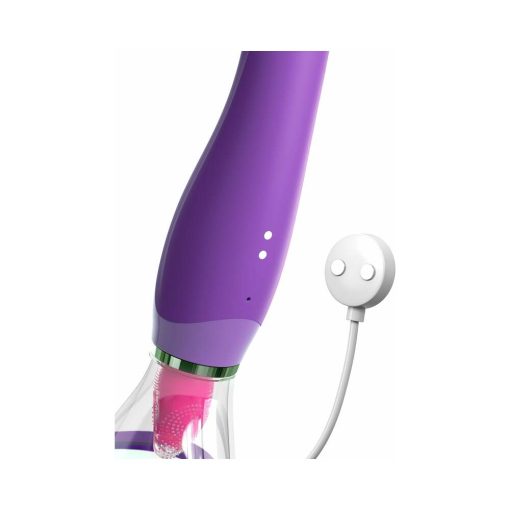 Fantasy For Her Her Ultimate Pleasure Dual-Ended Vibrator With Licking Suction Purple - Image 6