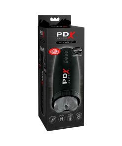 Pdx Elite Motobator 2 Rechargeable Thrusting Vibrating Masturbator Clear/Black