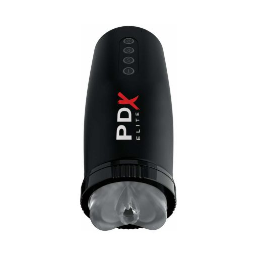 Pdx Elite Motobator 2 Rechargeable Thrusting Vibrating Masturbator Clear/Black - Image 2