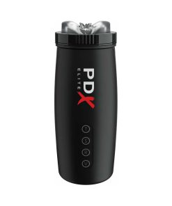 Pdx Elite Motobator 2 Rechargeable Thrusting Vibrating Masturbator Clear/Black