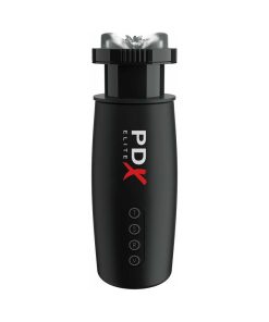 Pdx Elite Motobator 2 Rechargeable Thrusting Vibrating Masturbator Clear/Black