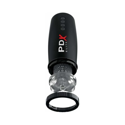 Pdx Elite Motobator 2 Rechargeable Thrusting Vibrating Masturbator Clear/Black - Image 5