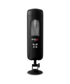 Pdx Elite Ultimate Milker Gyrating Suction Stroker With Audio And Suction Cup Clear/Black
