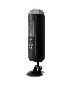 Pdx Elite Ultimate Milker Gyrating Suction Stroker With Audio And Suction Cup Clear/Black