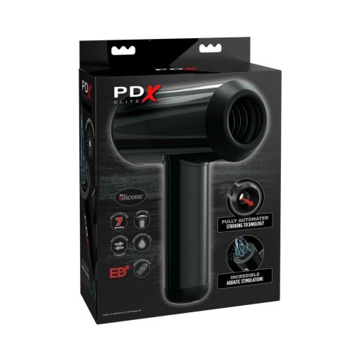 Pdx Elite Hydrobator Rechargeable Silicone Vibrating Aquatic Stimulation Stroker Black