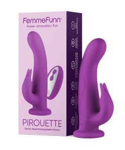 Femmefunn Pirouette 8 In. Dual-Stimulation Rotating Vibrating Dildo Purple