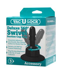 Vac-U-Lock - Deluxe 360° Swivel Suction Cup Plug- Black