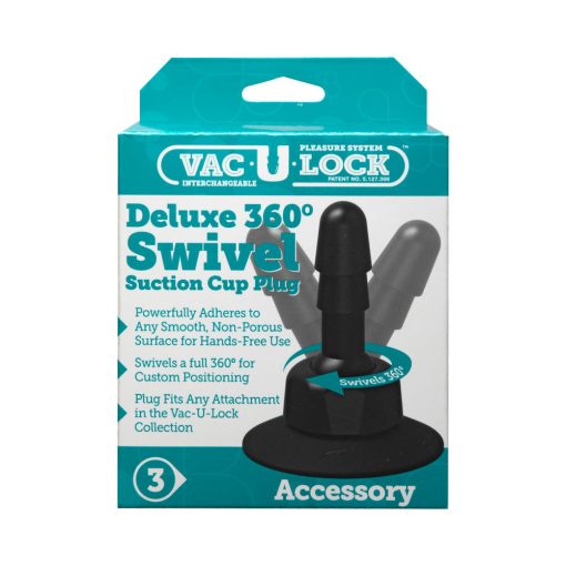 Vac-U-Lock - Deluxe 360° Swivel Suction Cup Plug- Black - Image 10