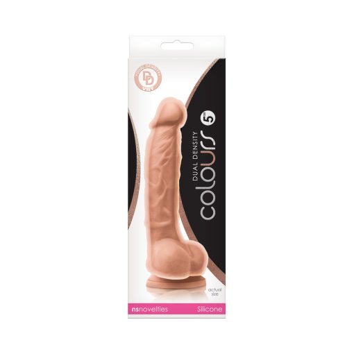 Colours Dual Density 5 In. Dildo Beige
