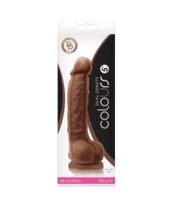 Colours Dual Density 5 In. Dildo Brown