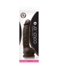 Colours Dual Density 5 In. Dildo Dark Brown