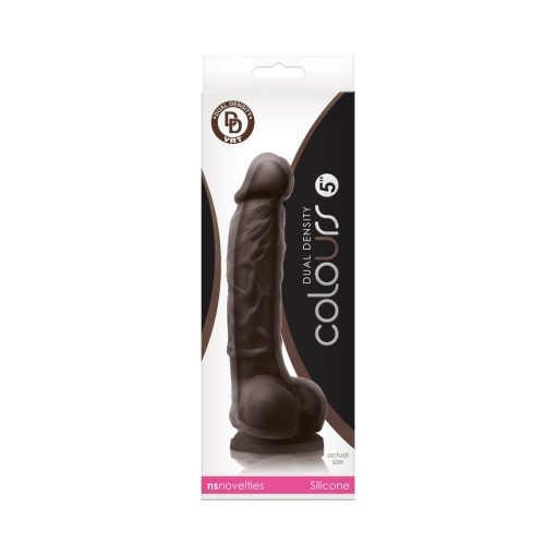 Colours Dual Density 5 In. Dildo Dark Brown