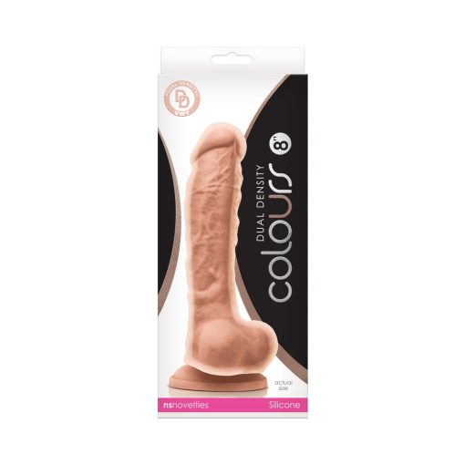 Colours Dual Density 8 In. Dildo Beige