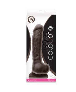 Colours Dual Density 8 In. Dildo Dark Brown