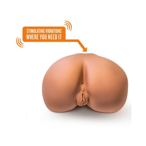 X5 Men Rita Dual Entry Masturbator With Remote-Controlled Bullet Vibrator Tan - Image 6