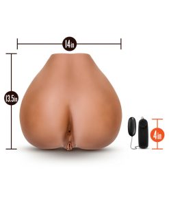 X5 Men Rita Dual Entry Masturbator With Remote-Controlled Bullet Vibrator Tan