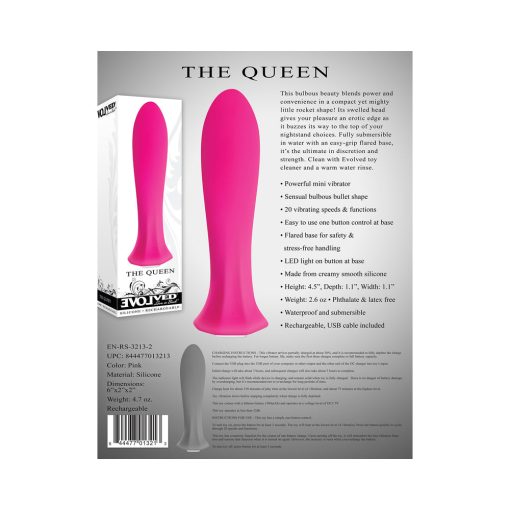 Evolved The Queen Rechargeable Silicone Mini Vibrator Pink - Image 8