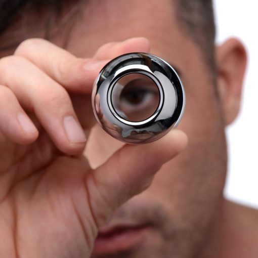 Master Series Small Abyss Steel Hollow Anal Plug - Image 11