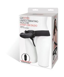 Lux Fetish Unisex Vibrating Hollow Strap-On Dildo Remote-Controlled