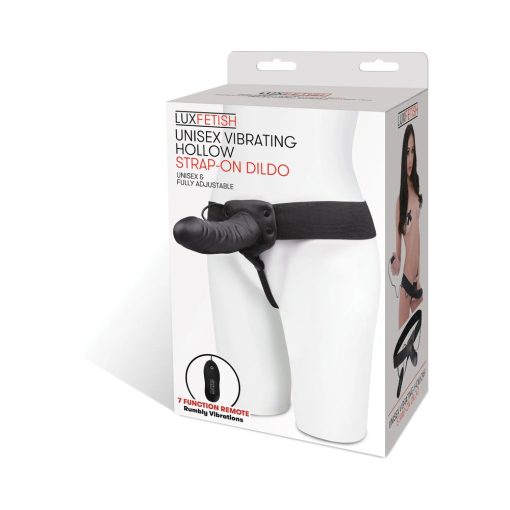 Lux Fetish Unisex Vibrating Hollow Strap-On Dildo Remote-Controlled - Image 9