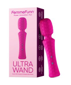 Femmefunn Ultra Wand Rechargeable Flexible Textured Silicone Vibrator Pink