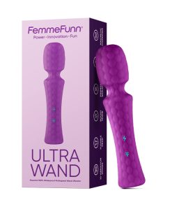 Femmefunn Ultra Wand Rechargeable Flexible Textured Silicone Vibrator Purple