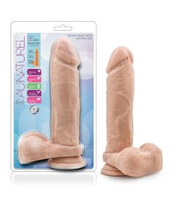 Au Naturel 9.5 In. Posable Dual Density Dildo With Balls Beige