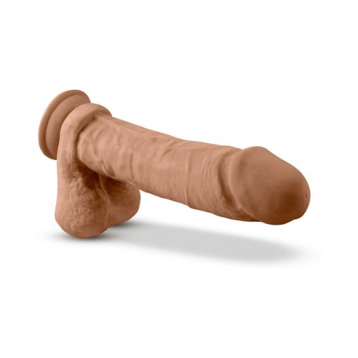 Au Naturel 9.5 In. Posable Dual Density Dildo With Balls Tan - Image 4