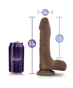 Au Naturel Mister Perfect 8.5 In. Posable Dual Density Dildo With Balls Brown