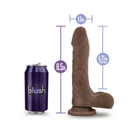 Au Naturel Mister Perfect 8.5 In. Posable Dual Density Dildo With Balls Brown - Image 7