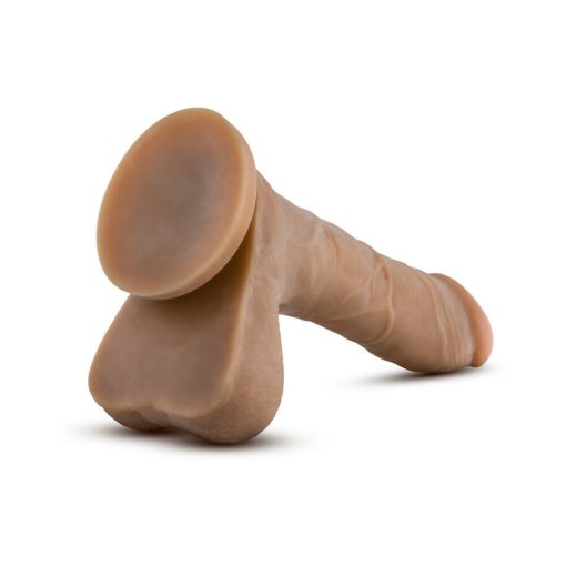 Au Naturel Mister Perfect 8.5 In. Posable Dual Density Dildo With Balls Tan - Image 5