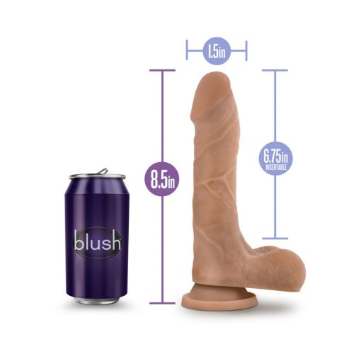 Au Naturel Mister Perfect 8.5 In. Posable Dual Density Dildo With Balls Tan - Image 8