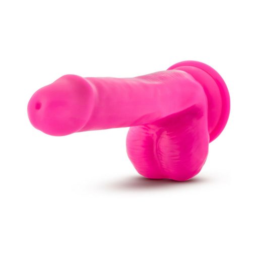 Au Naturel Bold Delight 6 In. Posable Dual Density Dildo With Balls Pink - Image 4