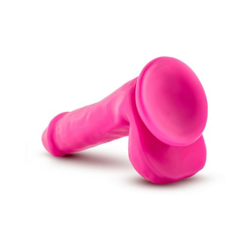 Au Naturel Bold Delight 6 In. Posable Dual Density Dildo With Balls Pink - Image 5