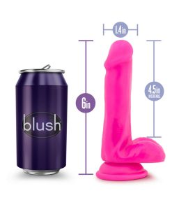 Au Naturel Bold Delight 6 In. Posable Dual Density Dildo With Balls Pink