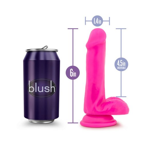 Au Naturel Bold Delight 6 In. Posable Dual Density Dildo With Balls Pink - Image 8