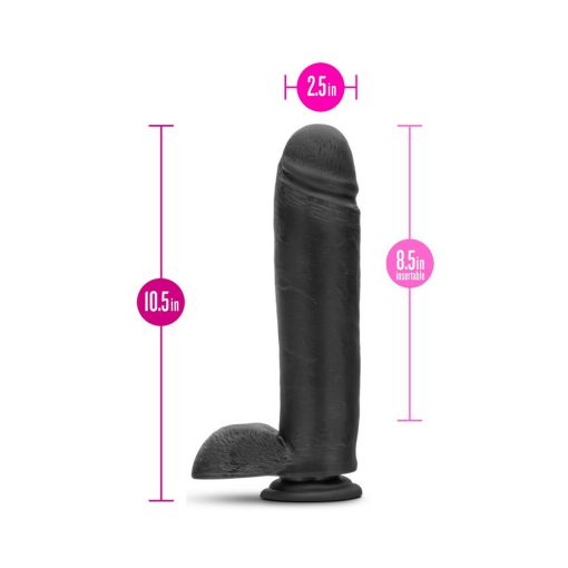 Au Naturel Bold Huge 10.5 In. Posable Dual Density Dildo With Balls Black - Image 6