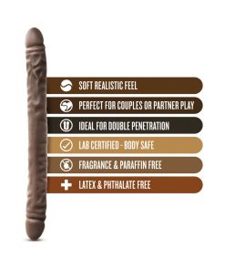 Dr. Skin 18 In. Double Dildo Brown