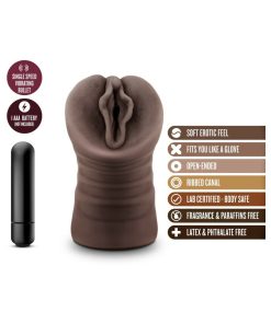 Hot Chocolate Alexis Vagina Stroker With Bullet Vibrator Brown