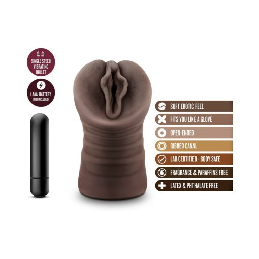 Hot Chocolate Alexis Vagina Stroker With Bullet Vibrator Brown - Image 5