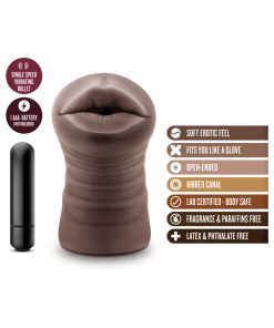 Hot Chocolate Heather Oral Stroker With Bullet Vibrator Brown