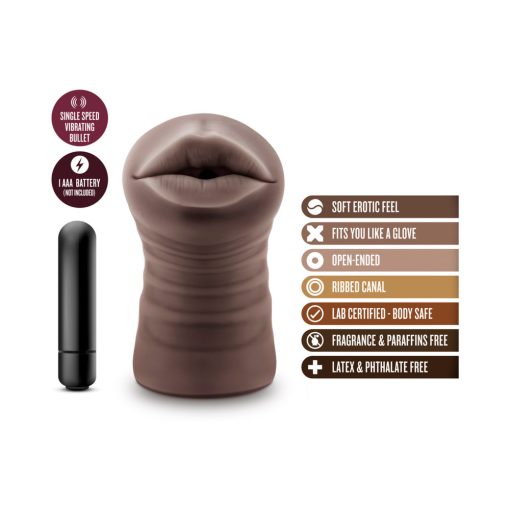 Hot Chocolate Heather Oral Stroker With Bullet Vibrator Brown - Image 5