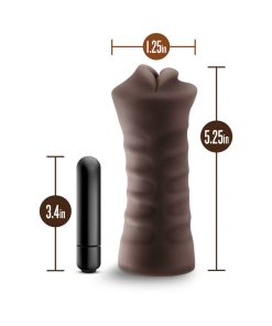 Hot Chocolate Heather Oral Stroker With Bullet Vibrator Brown