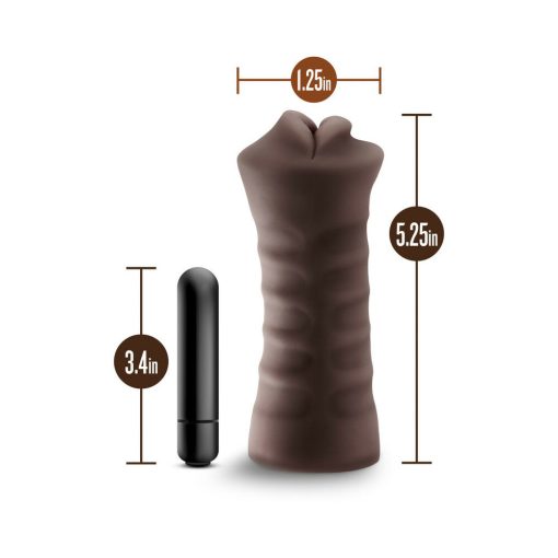 Hot Chocolate Heather Oral Stroker With Bullet Vibrator Brown - Image 6