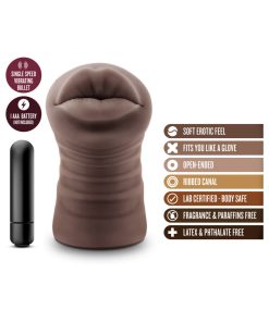 Hot Chocolate Renee Oral Stroker With Bullet Vibrator Brown