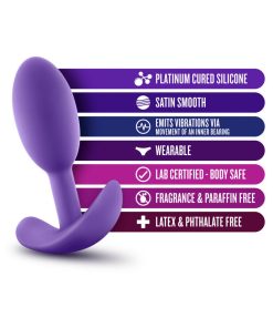 Luxe Wearable Vibra Slim Plug Small Purple