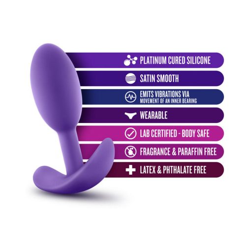 Luxe Wearable Vibra Slim Plug Small Purple - Image 4